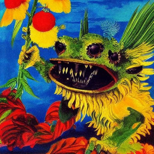 Mythical Singing Pet in Vibrant Artistic Style