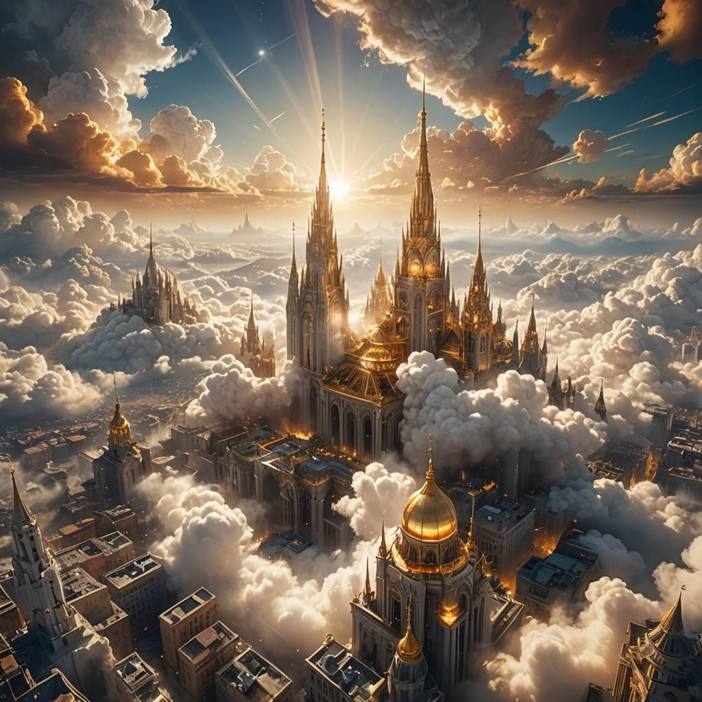 Golden City of Heaven Ascends in Divine Light