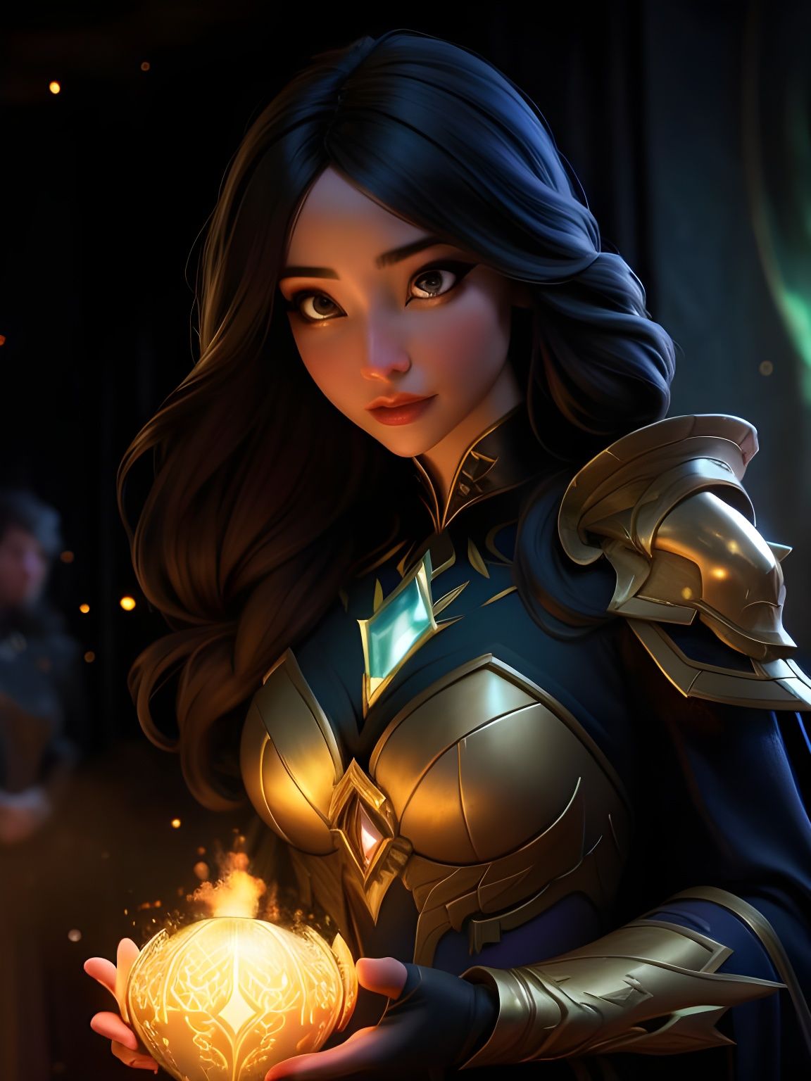 Enchanted Sorceress in Ethereal Glow