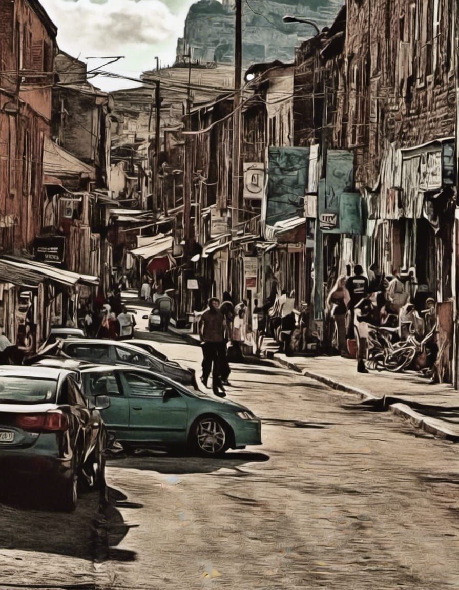 Cyberpunk City Street at Night