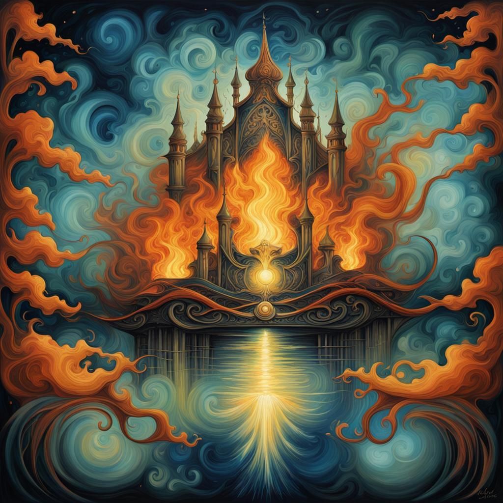 Celestial Mystique in Abstract Art Nouveau