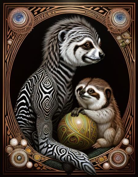 Surreal Optical Illusions of a Zebra and Sloth in Mixed Medi...