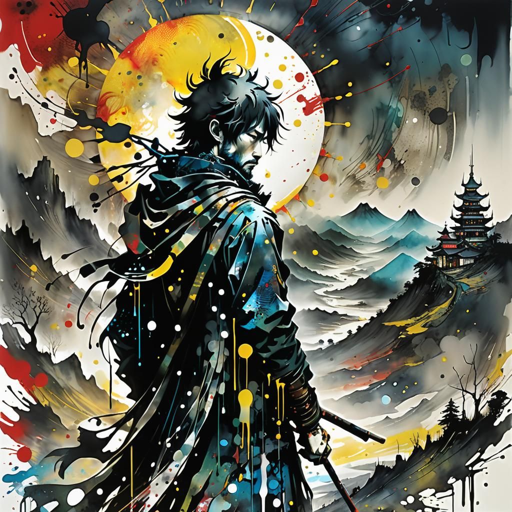 Whimsical Fantasy World in Dark, Starlit Splendor