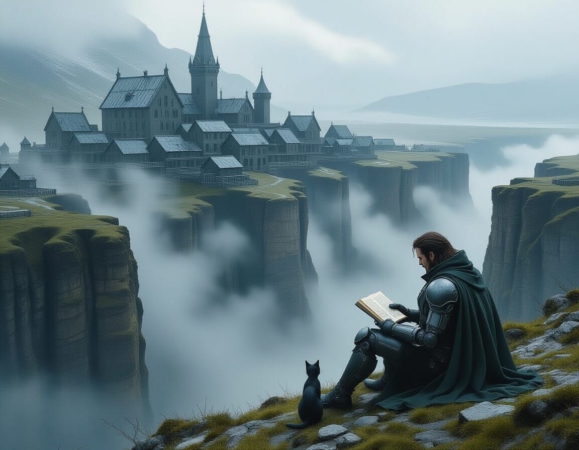 Ancient Norse Village on Overgrown Chasm Edge