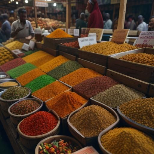 Vibrant India Spice Market in Cinematic Style