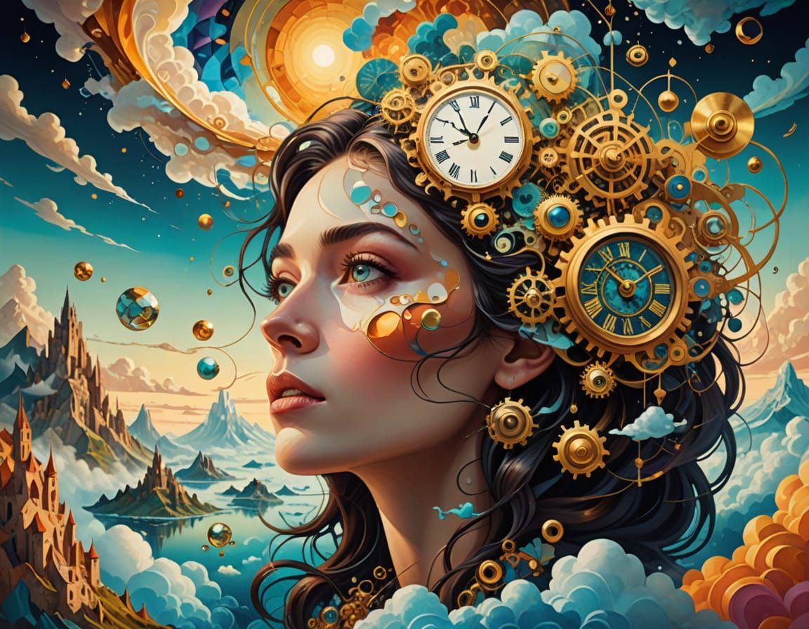 Surreal Dreamscape in Low Poly Style