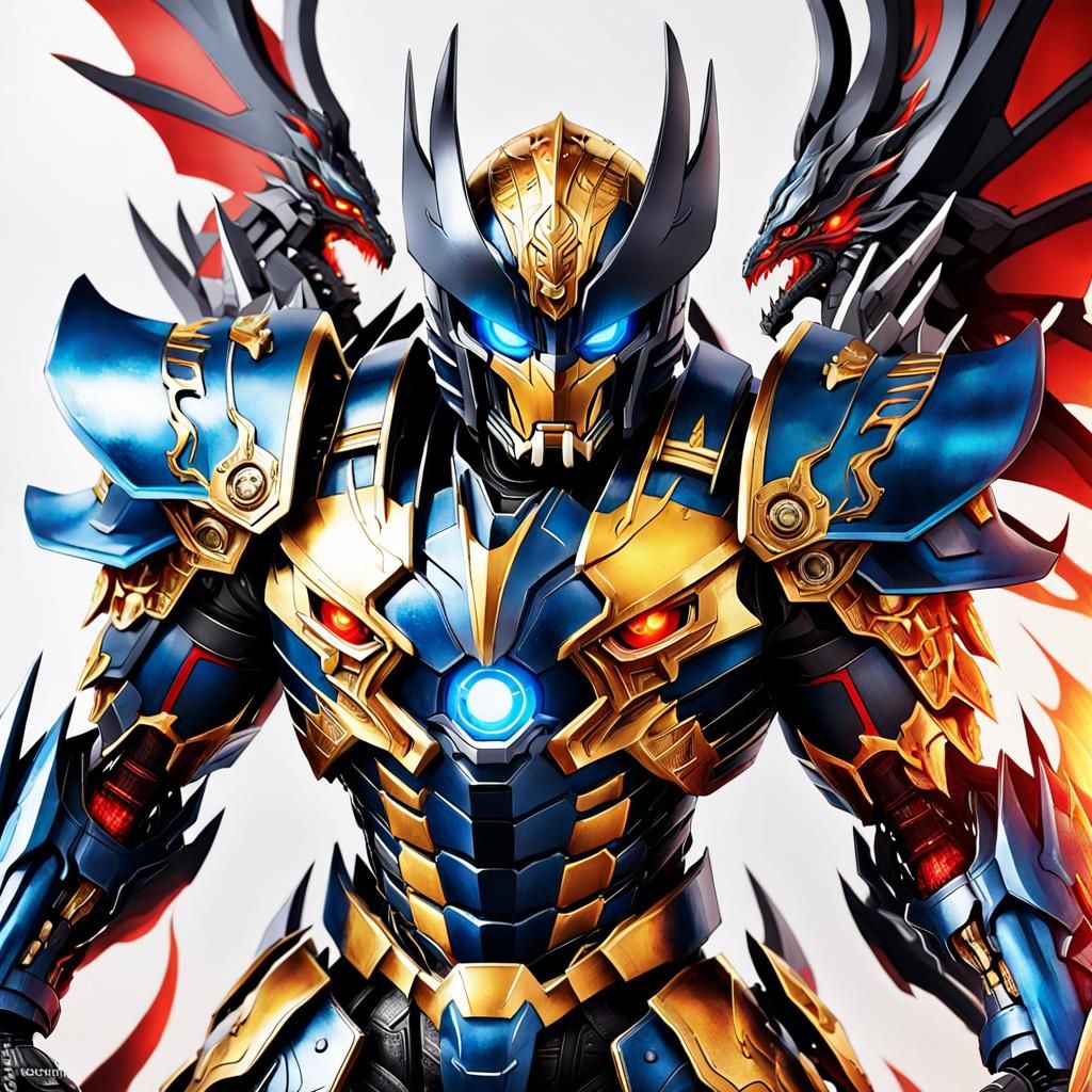 Warrior Wolverine Clad in Epic Dragon-Helmed Armor