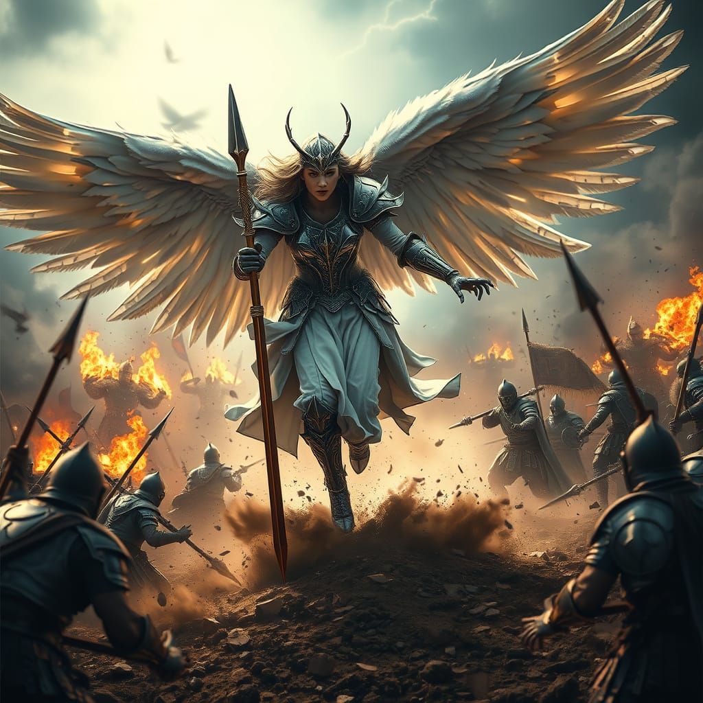 Valkyrie Priestess Descends into Battlefield