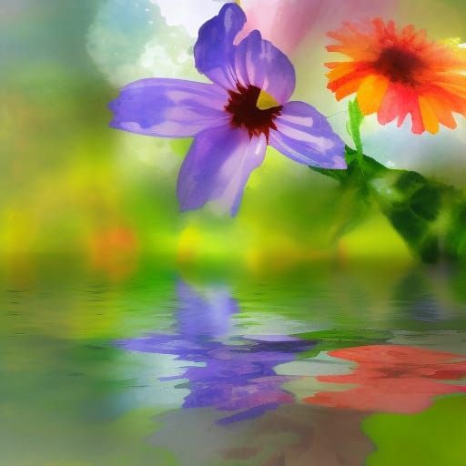Vibrant Watercolor Flowers in Perfect Composition