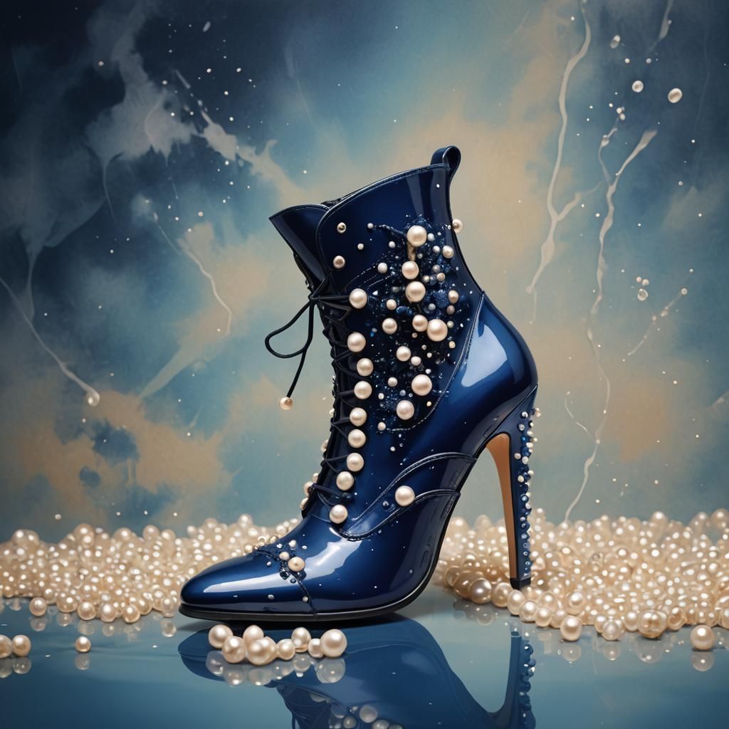 Luminous Heels in Dramatic Splash Art