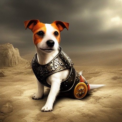 Epic Jack Russell Knight Digital Painting