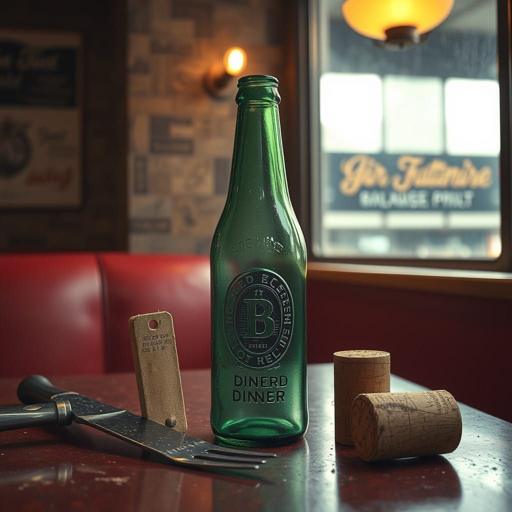 Diner Still Life with NYC Landmarks in Industrial Cinematic...