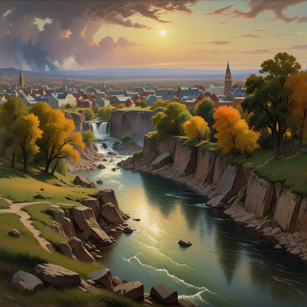 Impressionist Cityscape of Omaha, Nebraska