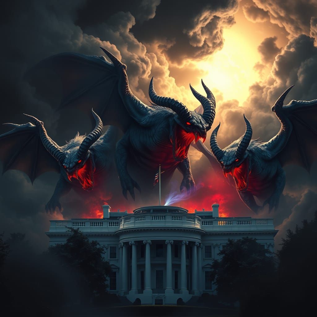 Twisted Demons Emerge from Dark Clouds above the American Wh...
