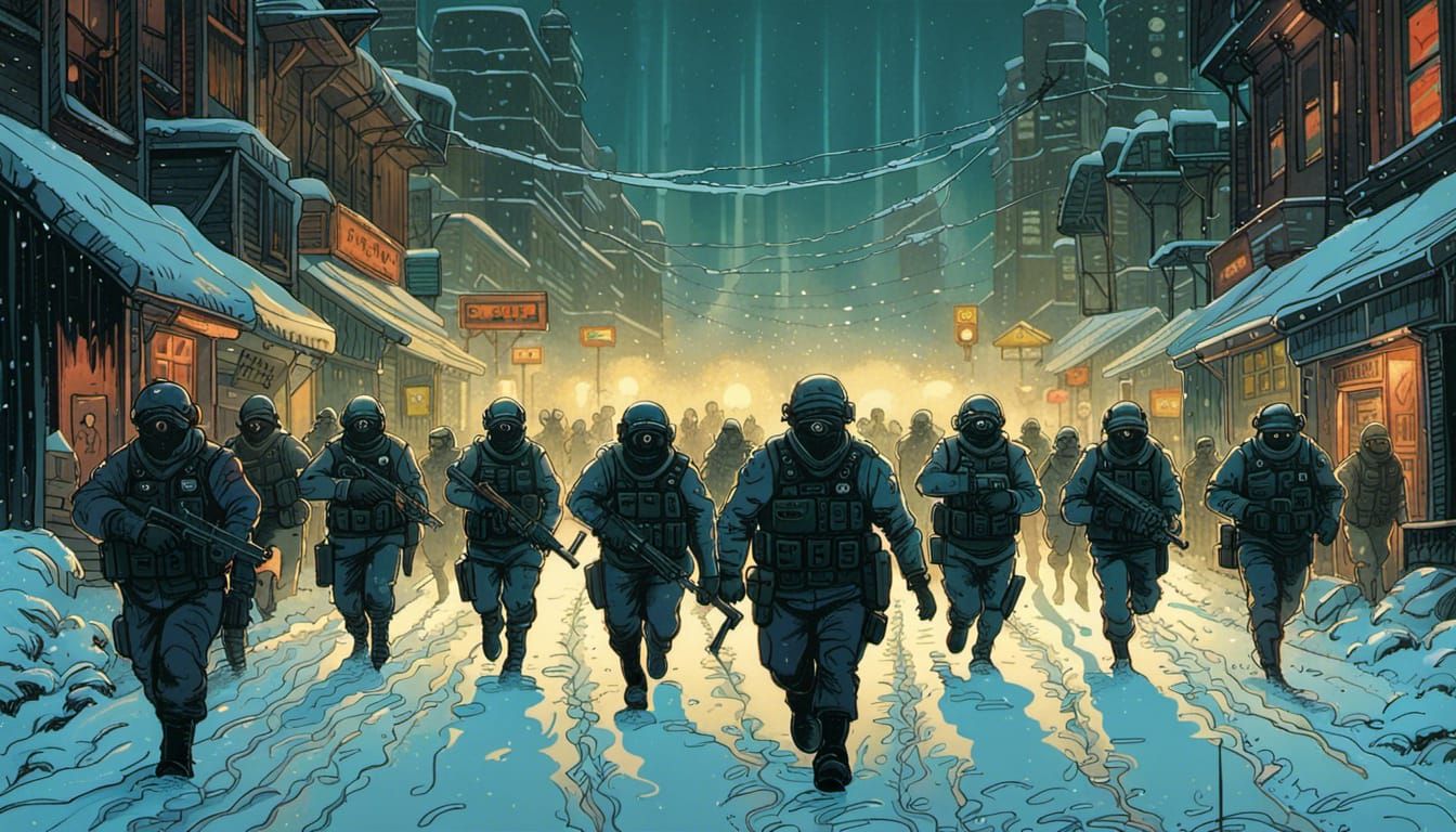 Martial Law in a Snowbound Dark Fantasy Cityscape