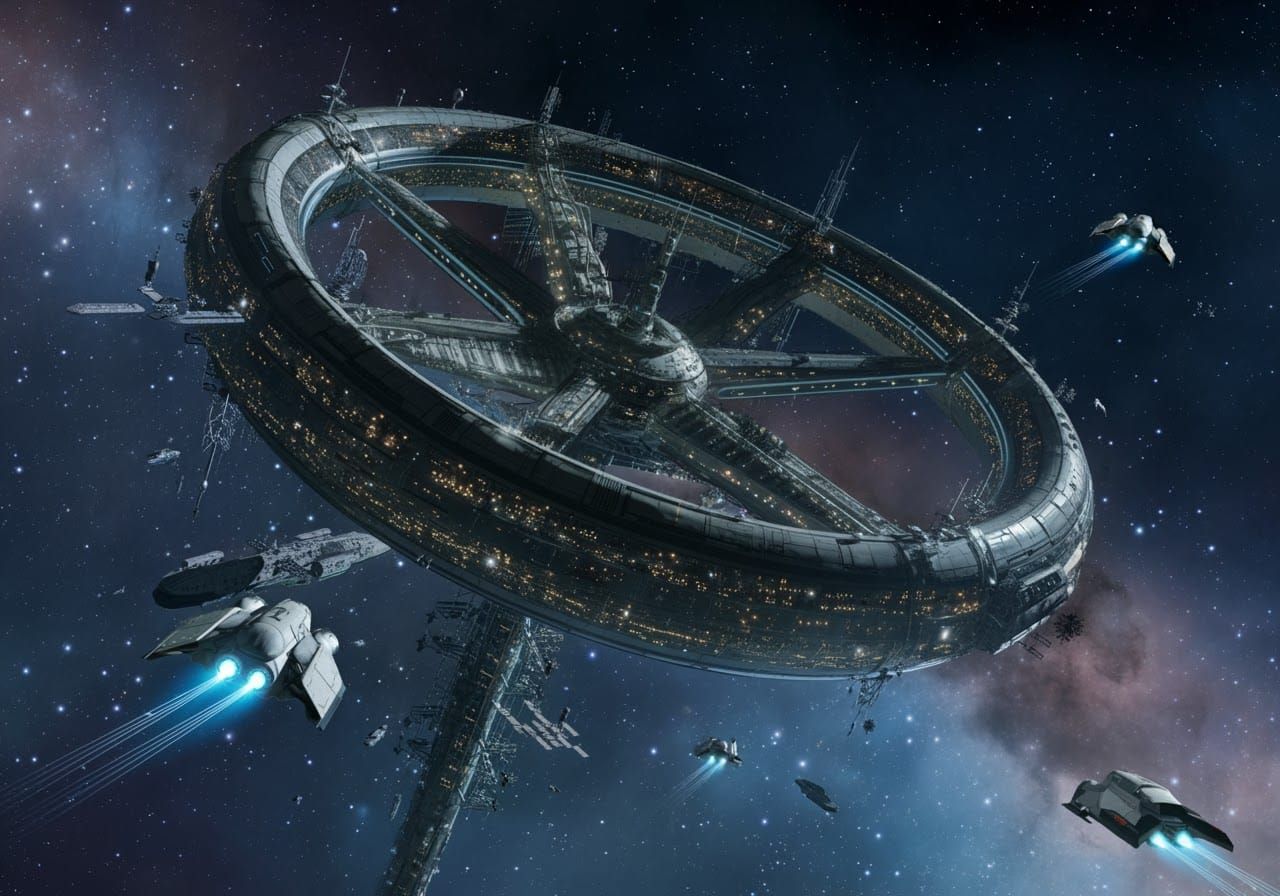 Cyberpunk Megastructure in the Heart of a Distant Galaxy