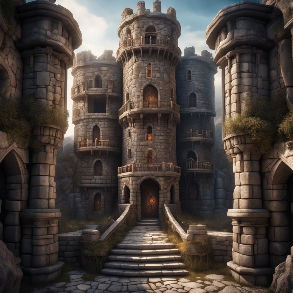 Ancient Citadel in Gemstone Splendor