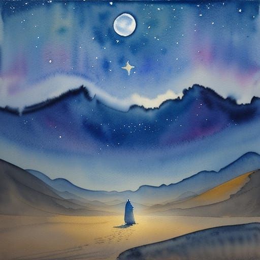Ethereal Desert Souls in Watercolor