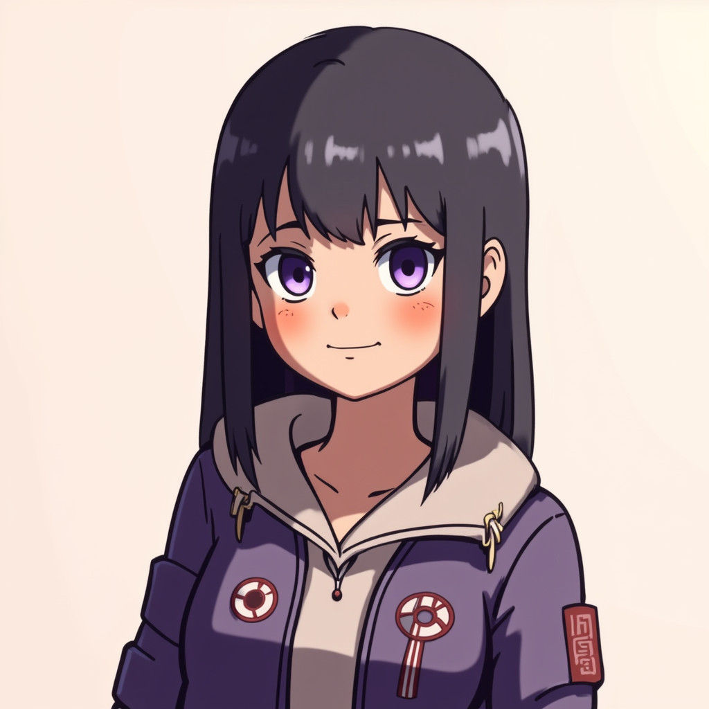 Ethereal Hinata Hyuga in Traditional Konoha Attire