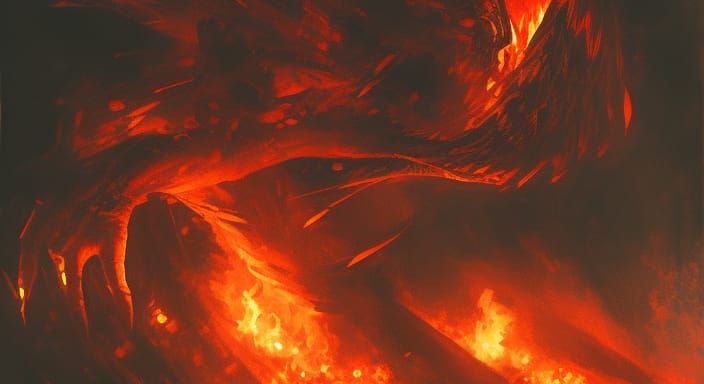 A Maelstrom of Flames in a Dark Cyberpunk World