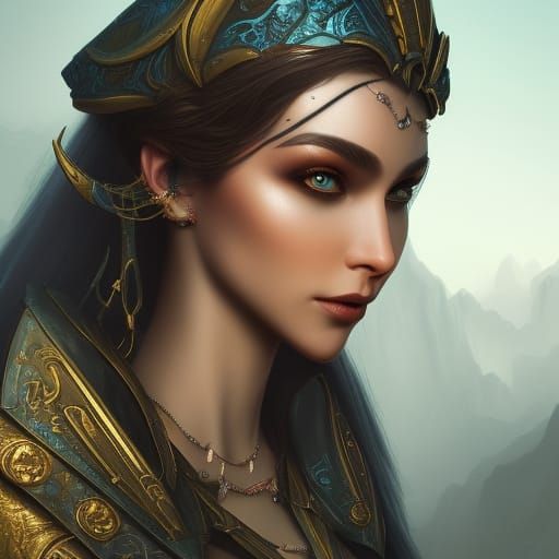 Ethereal Fantasy Portrait in Vibrant Color