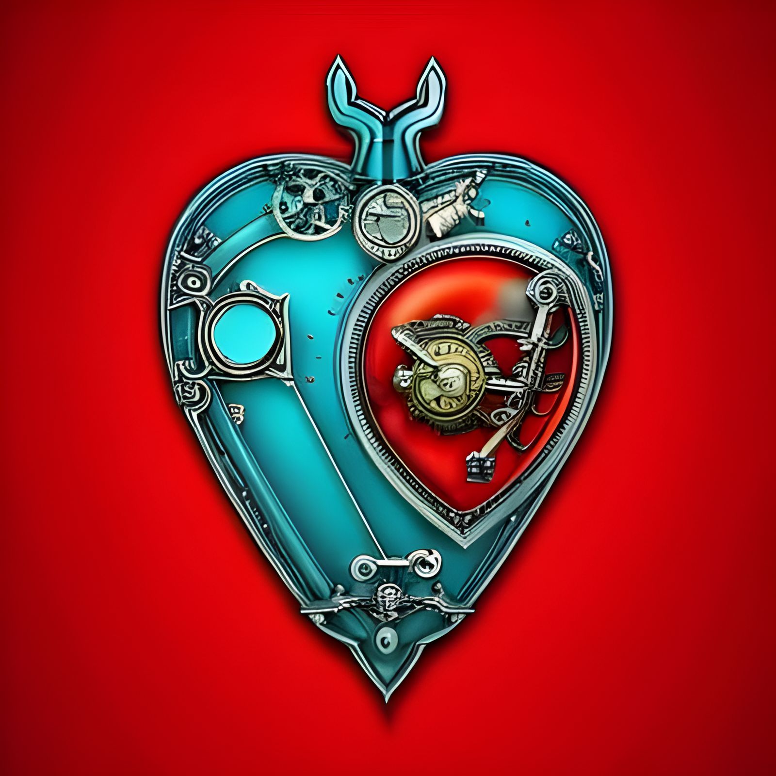 Vibrant Steampunk Heart in Motion