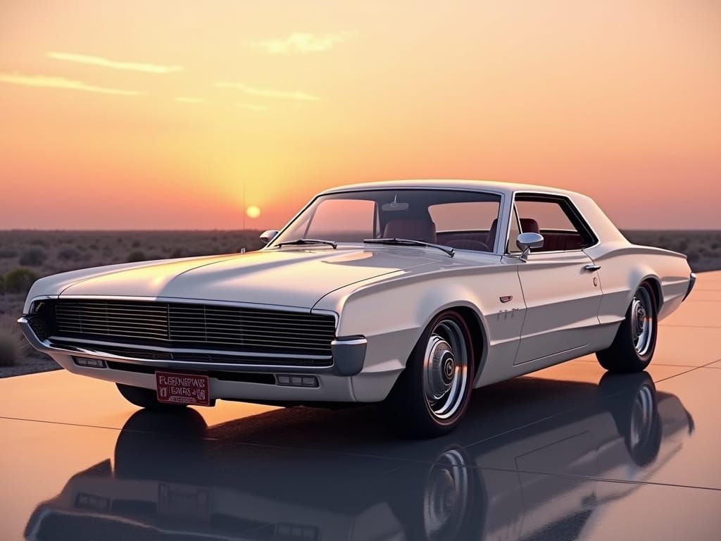 Vintage Futuristic 1968 Ford Thunderbird in High-Gloss Ameri...