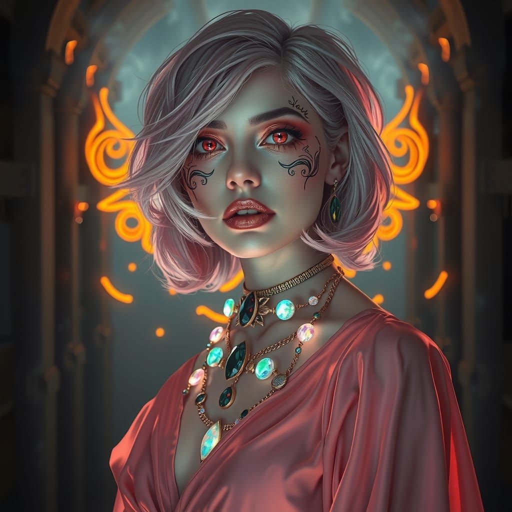 Radiant Pastel Goddess in Luminous Hologram Aura