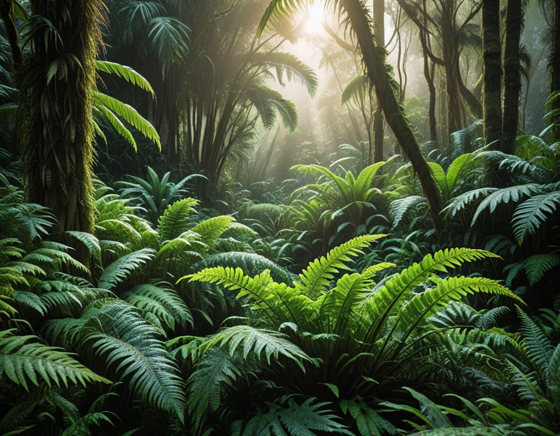 Lush New Zealand Forest: Nikau Trees and Ferns