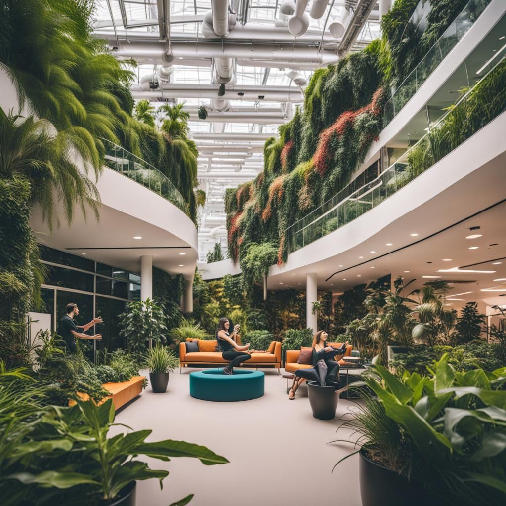 Tech Giant Amidst Verdant Landscape USA