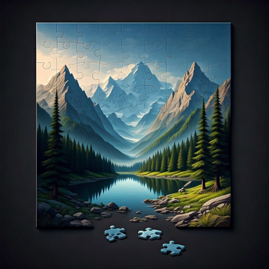 Majestic Mountains Unfold Within a Puzzling Landscape