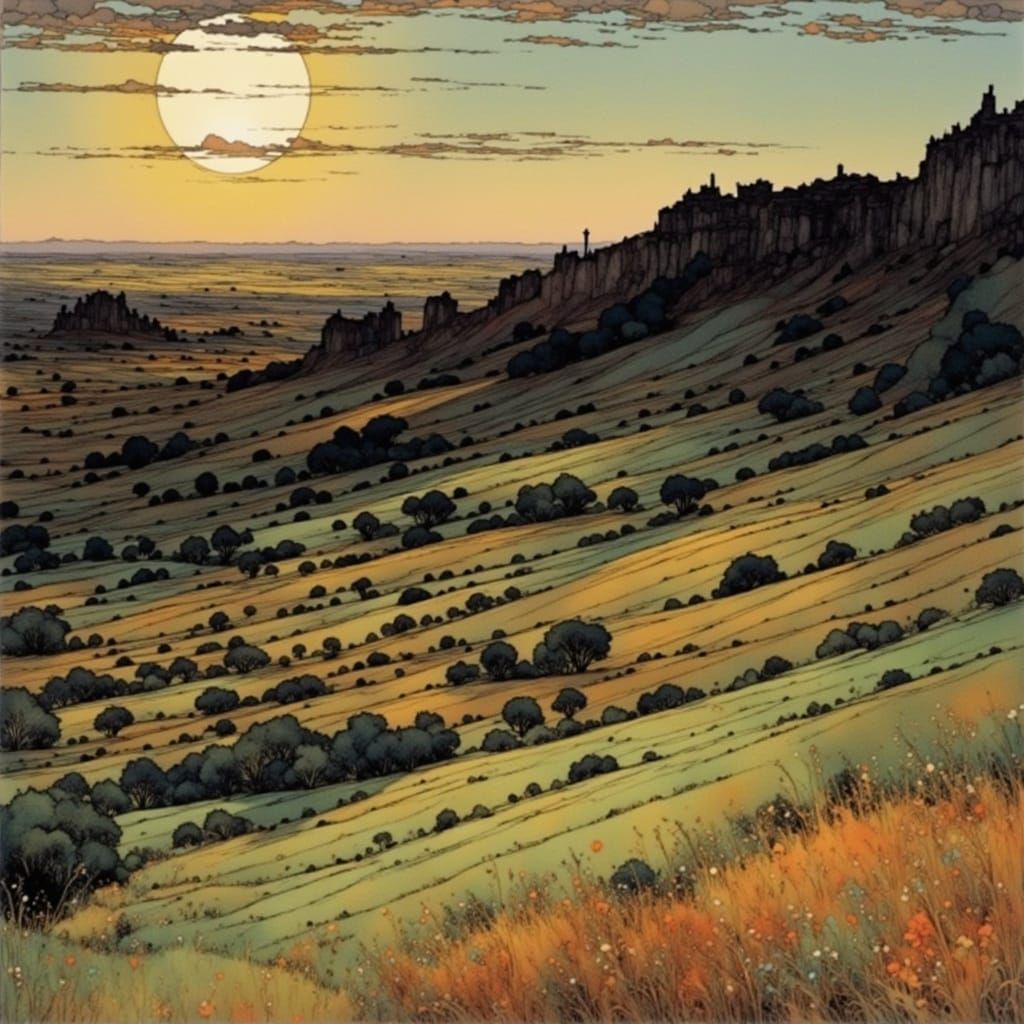 Moorland Landscape in the Style of Grimshaw and Hanson