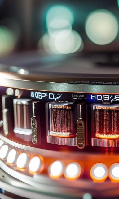 DeLorean Time Machine Internal Electronics in Futurism Style