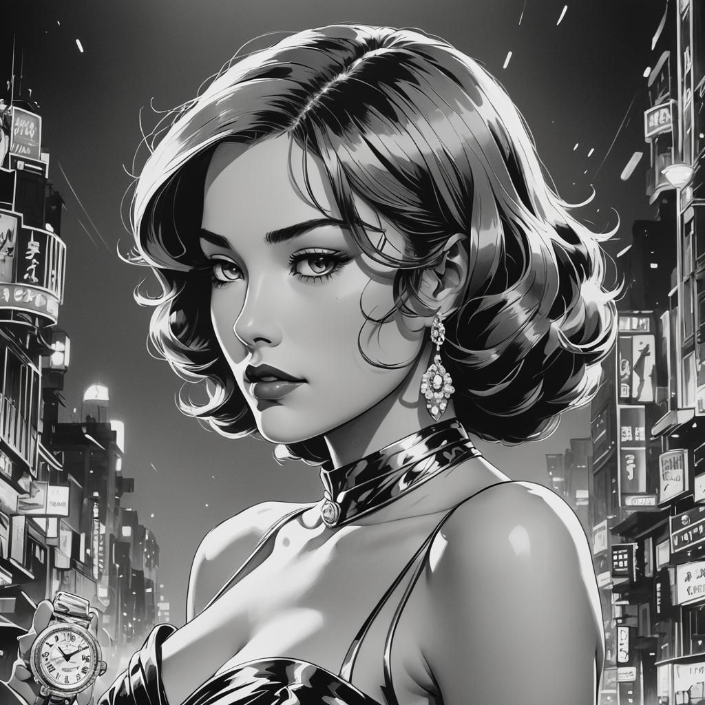Vintage Glamour Cartier Bombshell in Black and White