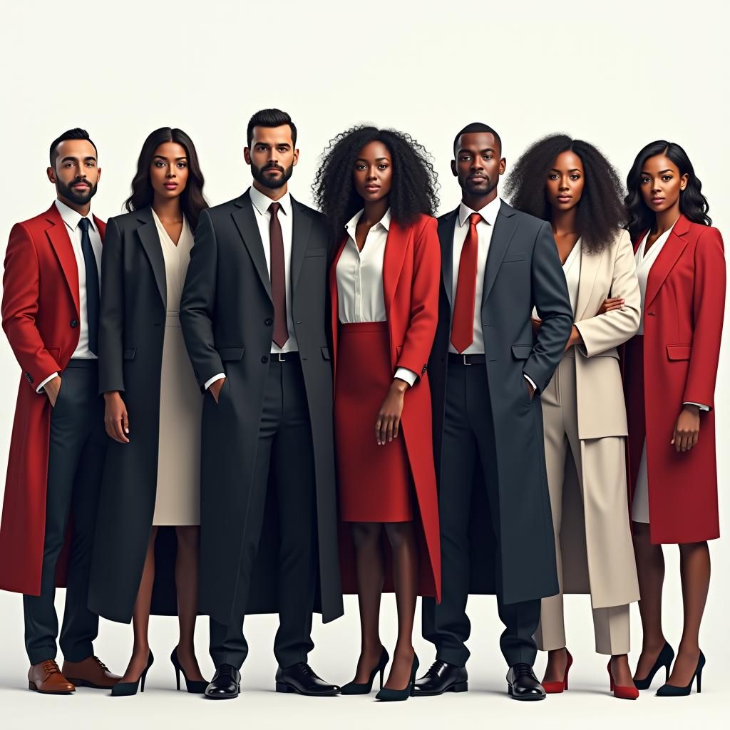 Diverse Lawyers Stand Together in Vibrant Colours