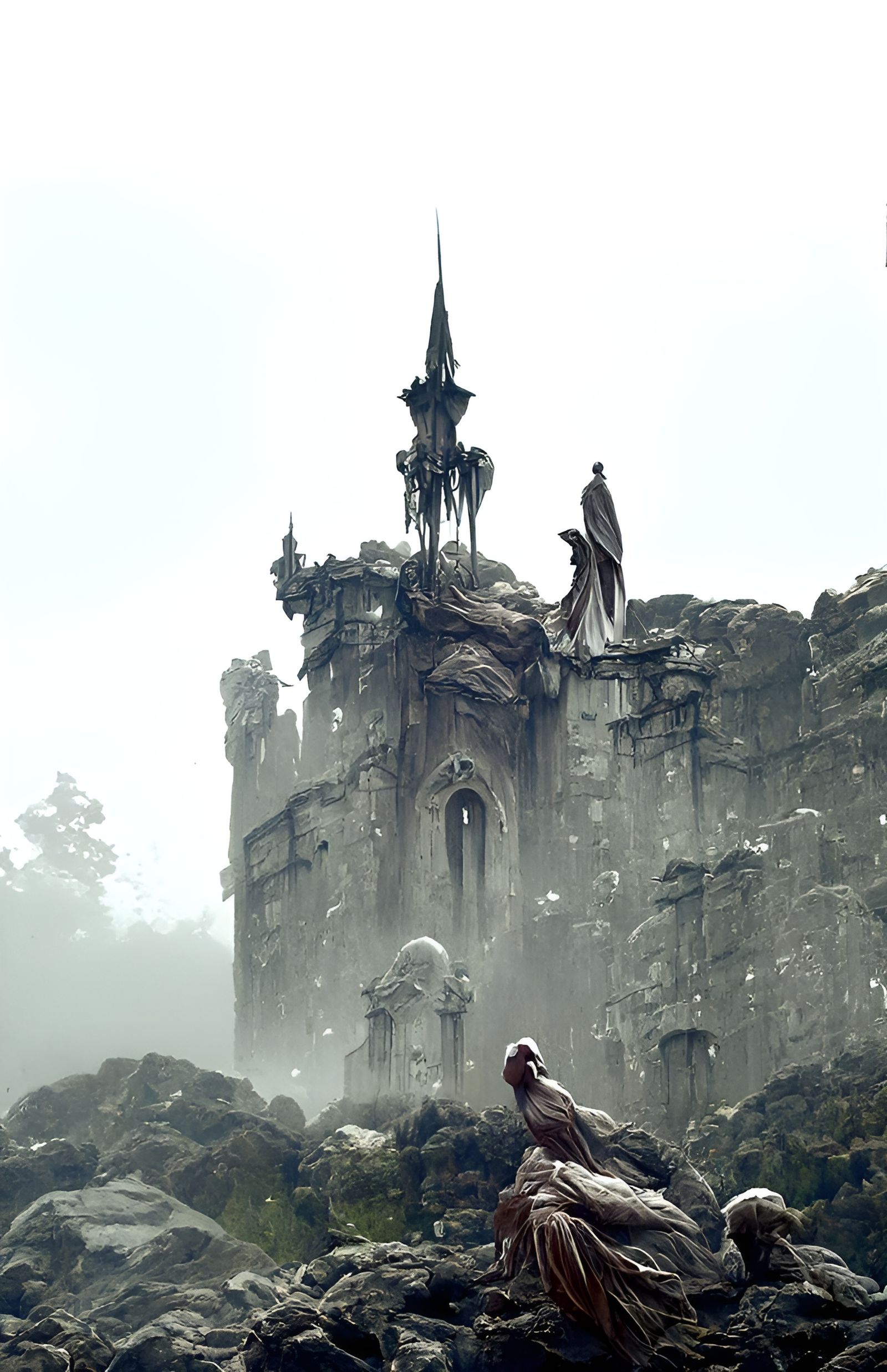 Gothic Castle Ruins in Cinematic Lighting