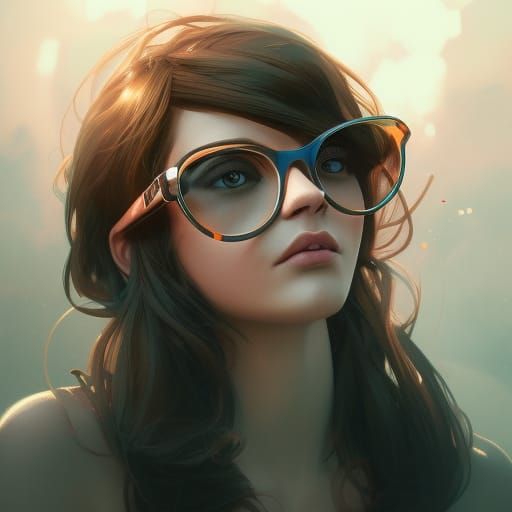 Vibrant Portrait of Funky Eyewear in a Dynamic Artistic Styl...