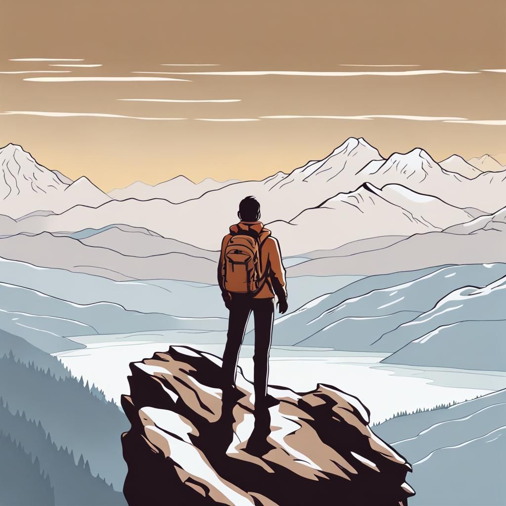 Vagabond's Spectacle: A Majestic Cliffside Encounter in Eart...