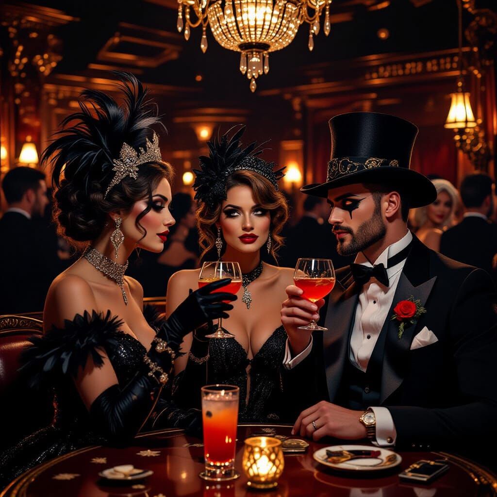 Elegant Halloween Costume Party in Art Deco Style
