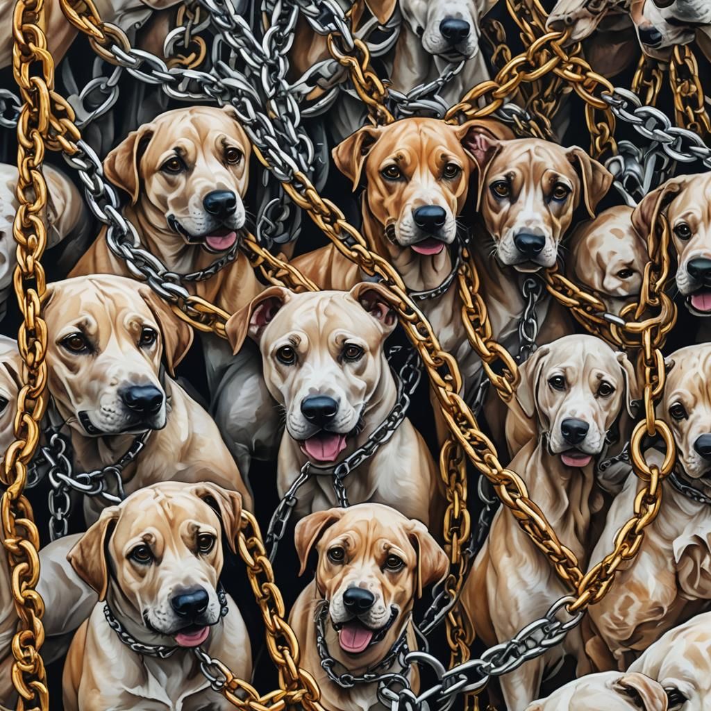 Aggressive Breeds Snarl Diamond Chains in Dramatic Cuban-Ins...