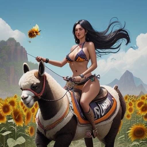 Grand Fantasy Rider in a Vibrant Landscape