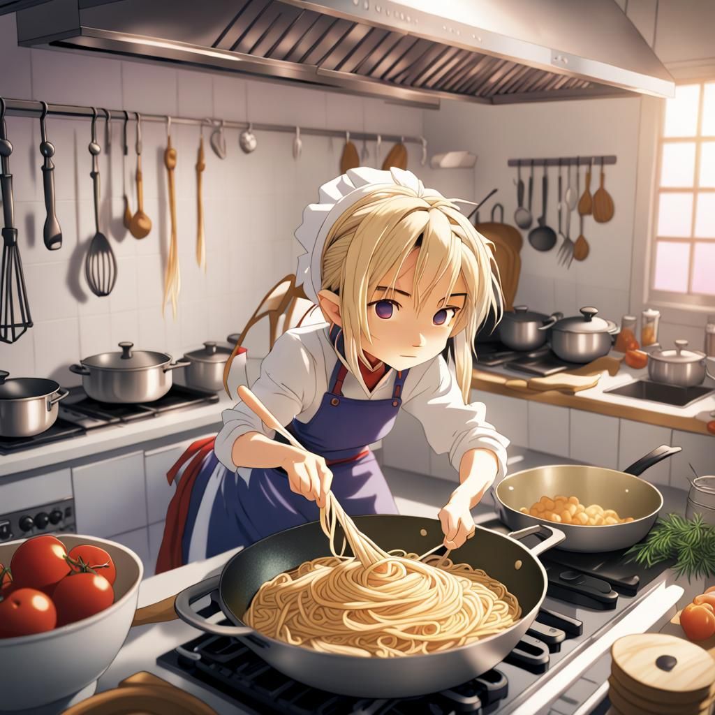 French Cuisine in Enchanting Kitchen Scene