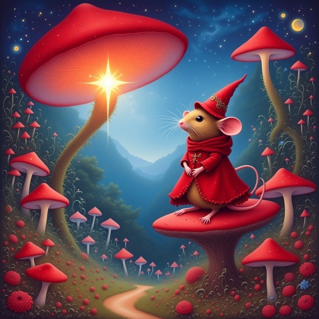 Whimsical Mouse in a Fantastical Wonderland