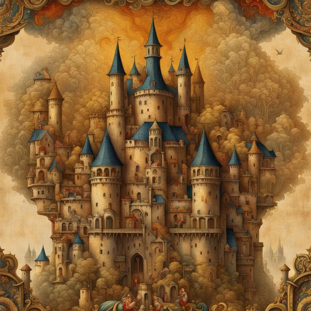 Majestic Fantasy King in Illuminated Manuscript