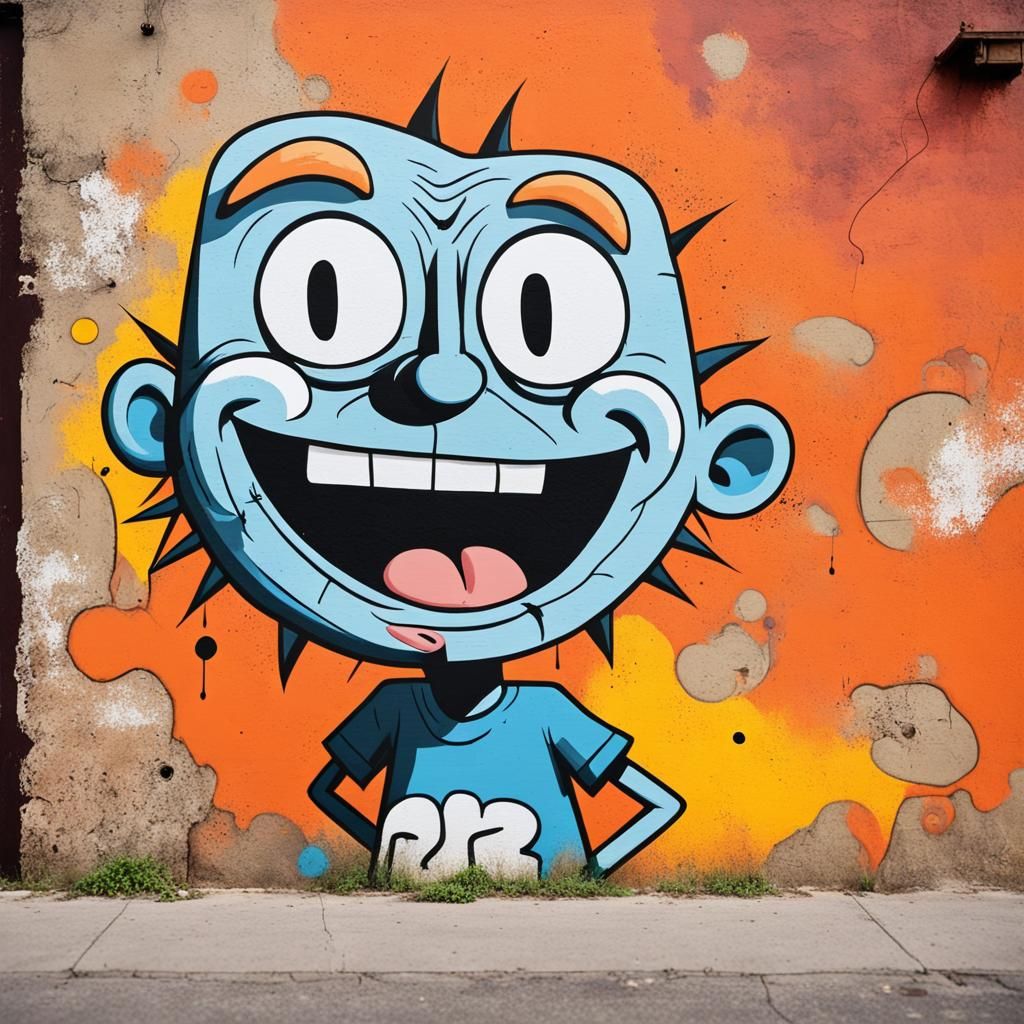 Painting of funny cartoon character
