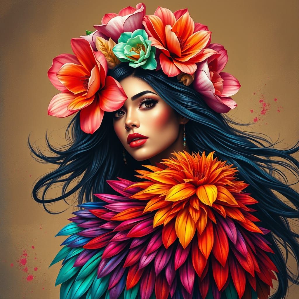 Ethereal Goddess in Iridescent Splendor