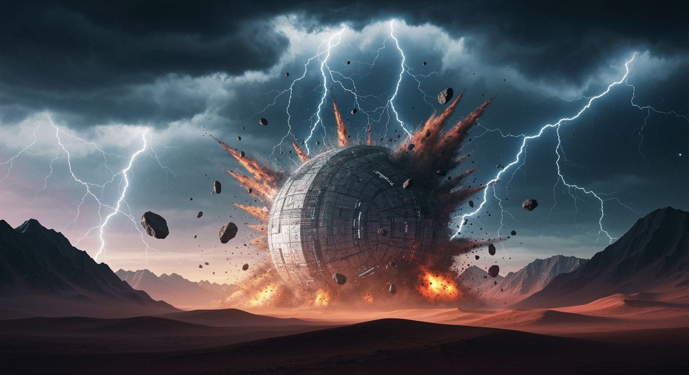 Cataclysmic Spaceship Crash on Alien World