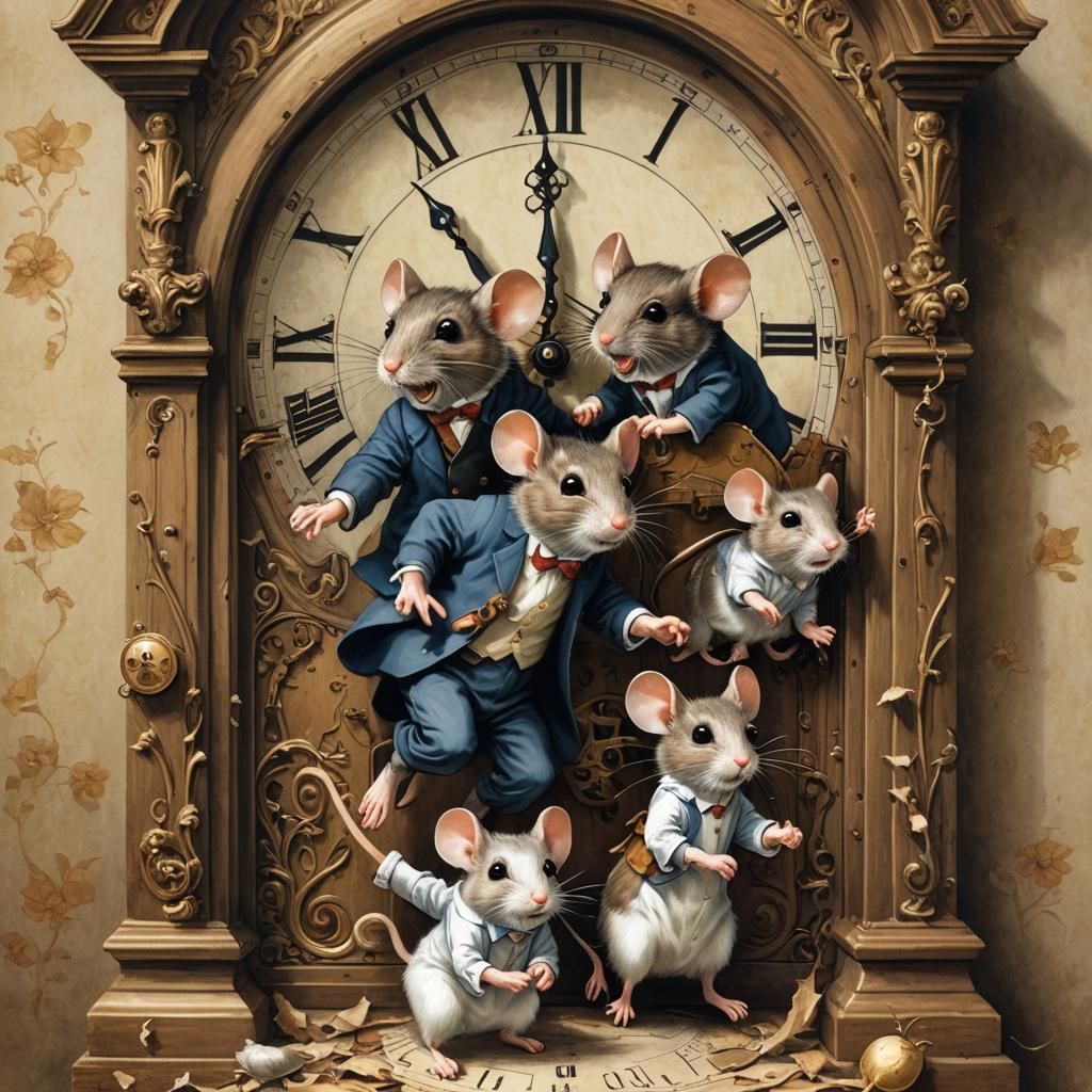 Three Blind Mice Ascend an Ancient Clock