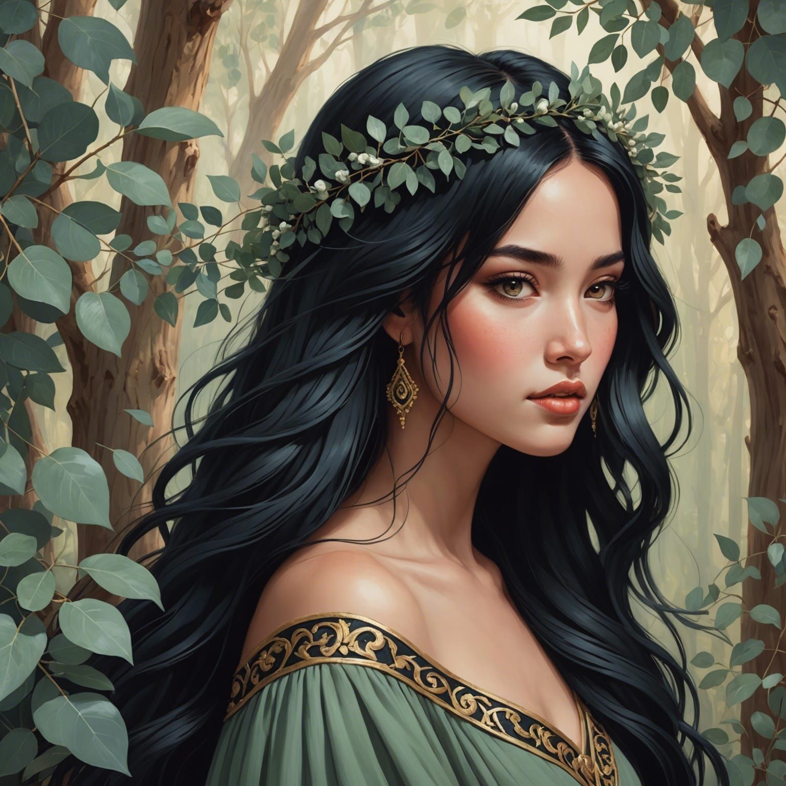 Eucalyptus Goddess in Ethereal Beauty