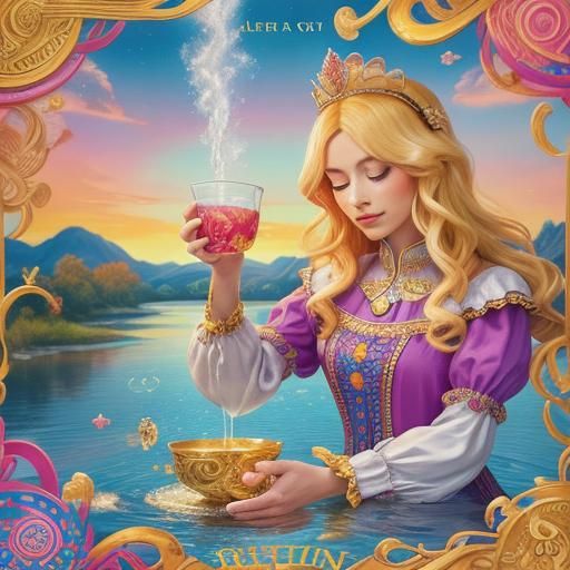 Blonde Queen Embodies Balance and Harmony in Vibrant Candy A...